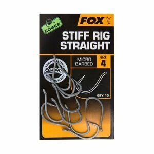 FOX EDGES HOOK STIFF RIG STRAIGHT vel. 8, 10 ks BARBLESS