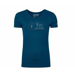 Ortovox tričko W's 140 Cool Vintage Badge T-Shirt petrol blue Velikost: M