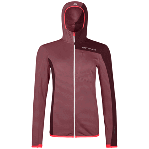 Ortovox mikina Fleece Light Grid Hooded Jkt W mountain rose Velikost: L