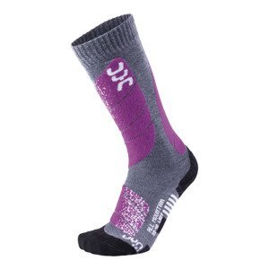 UYN -ponožky T UYN SKI ALL MOUNTAIN LADY medium grey melange / purple Velikost: 37-38