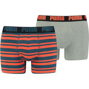 Boxerky Puma  Heritage Stripe Boxer 2er Pack Rot Grau F010