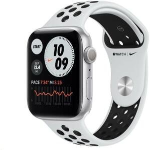 Hodinky Apple Apple Watch  S6 GPS, 44mm Silver Aluminium Case with Pure Platinum/Black  Sport Band