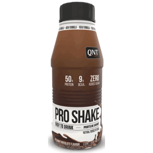 Proteínové nápoje a smoothie QNT PRO SHAKE (50g protein & Low Sugar) 500 ml Belgian Chocolate