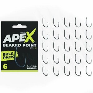 RidgeMonkey háčky Ape-X Beaked Point Barbed Bulk Pack 25 ks vel.6