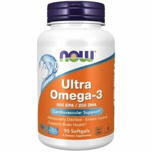 NOW Ultra Omega-3 Rybí olej, 500 EPA + 250 DHA x 90 softgel kapslí