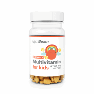 GymBeam Multivitamín, tablety na cmúľanie pre deti pomaranč