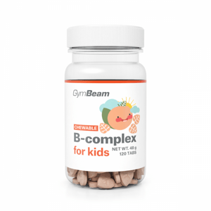 GymBeam B-komplex, tablety na cmúľanie pre deti marhuľa