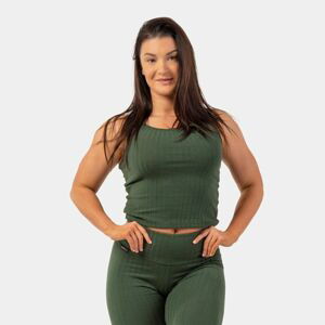 NEBBIA Dámske tielko Tank Top Ribbed Organic Dark Green  S