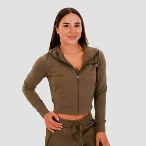 GymBeam Dámska mikina Zip-up TRN olive  MM