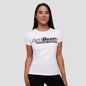 GymBeam Dámske tričko Stronger Together White  MM