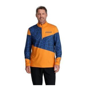 SPYDER Pán. tričko Vital, s polozipsom Farba: oranžová, Veľkosť: XL
