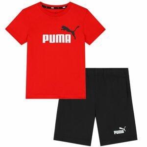PUMA Chl. tričko + šortky Short Jersey S Farba: čierna / červená, Veľkosť: 128