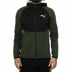 PUMA Pán. tepláková bunda Evostripe Full Farba: Olivová, Veľkosť: XL