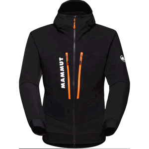 MAMMUT Pán. softshell bunda s kapucňou,A Farba: čierna, Veľkosť: M