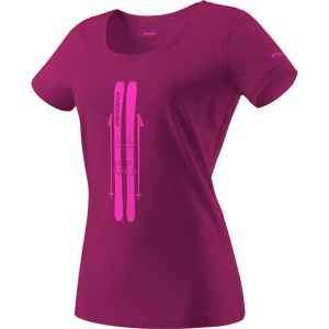 Dynafit dámske turistické tričko Graphic Cotton W Farba: Tmavočervená, Veľkosť: 34