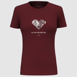 SALEWA Dám. tričko Pure Heart Dry W Farba: Tmavočervená, Veľkosť: 36