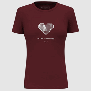 SALEWA Dám. tričko Pure Heart Dry W Farba: Tmavočervená, Veľkosť: 38