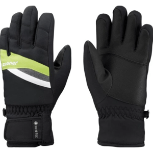 ZIENER Jr. lyžiarske rukavice Kasberg, GoreTex Farba: čierna / limetková, Veľkosť: 65