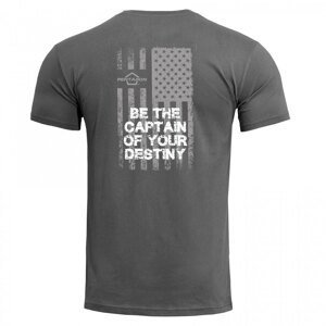 Pánske tričko Ageron American Flag Pentagon® – Wolf Grey (Farba: Wolf Grey, Veľkosť: L)