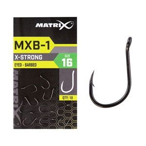 Matrix háčiky mxb-1 barbed eyed end black nickel 10 ks - veľkosť 16