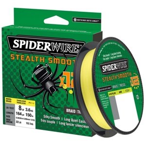 Spiderwire splietaná šnúra stealth smooth 12 hi-vis žltá 150 m - 0,19 mm 18 kg