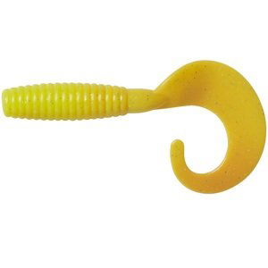 Ron thompson gumová nástraha grup curl tail uv yellow silver - 7 cm