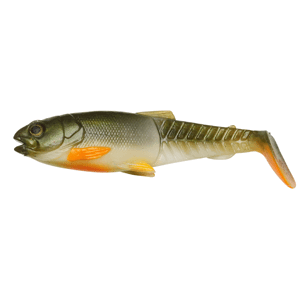 Savage gear gumová nástraha craft cannibal paddletail olive pearl hot orange - 10,5 cm 12 g