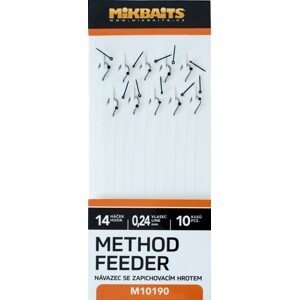 Mikbaits method feeder nadväzce so zapichovacím hrotom 10ks - veľkosť 14