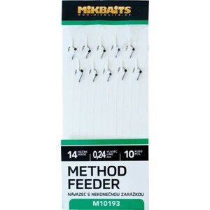 Mikbaits method feeder nadväzce s nekonečnou zarážkou 10ks - veľkosť 14