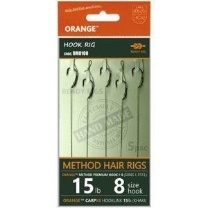 Life orange nadväzce method hair rigs s1 15 lb 5 ks - 12