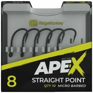 Ridgemonkey háčik ape-x straight point barbed 10 ks - veľkosť 4