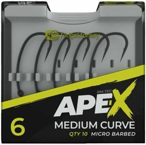 Ridgemonkey háčik ape-x medium curve barbed 10 ks - veľkosť 6