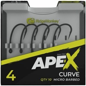 Ridgemonkey háčik ape-x curve barbed 10 ks - veľkosť 4