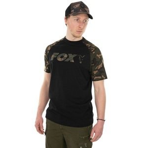 Fox tričko raglan t shirt black camo - s