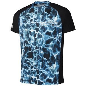 Savage gear tričko marine uv t shirt sea blue - xl