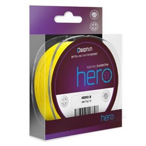 Delphin splietaná šnúra hero 8 fluo žltá 117 m - 0,50 mm 36,4 kg