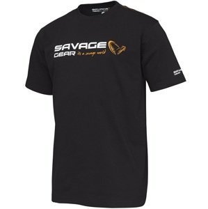 Savage gear tričko signature logo t shirt black ink - s