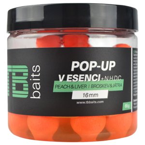 Tb baits plávajúce boilie pop-up orange peach liver + nhdc 65 g 16 mm