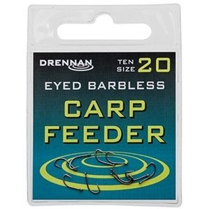 Drennan háčiky bez protihrotu eyed carp feeder barbless - veľkosť 12