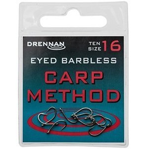 Drennan háčiky bez protihrotu eyed carp method barbless - veľkosť 16