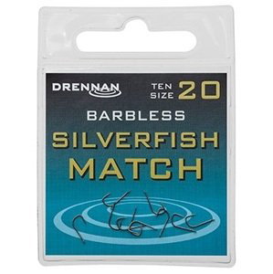 Drennan háčiky bez protihrotu silverfish match barbless - veľkosť 20
