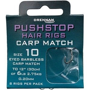 Drennan náväzec pushstop h'rig carp match barbless - nosnosť 5 lb veľkosť 14