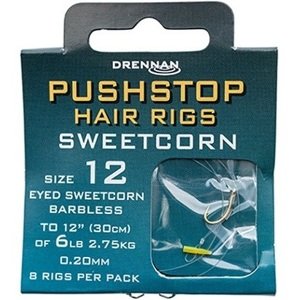 Drennan náväzec pushstop h'rig sweetcorn barbless - nosnosť 6 lb veľkosť 12