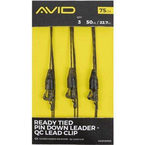 Avid carp montáž ready tied pin down leader qc lead clip