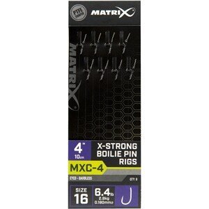 Matrix náväzec mxc-4 x-strong boilie pin rigs barbless 10 cm - size 16 0,18 mm