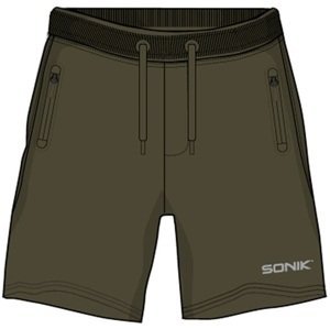 Sonik kraťasy green fleece shorts - xl