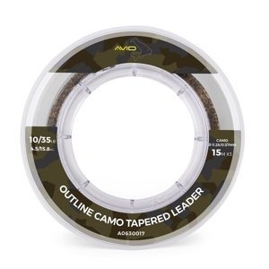 Avid carp šokový vlasec outline camo tapered leaders - 0,28-0,57 mm