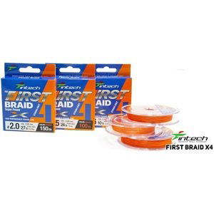 Intech first splietaná šnúra braided line braid x4 orange 150 m - 0,104 mm 3,63 kg