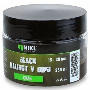 Nikl black halibut pelety v dipe crab 250 g 15+20 mm