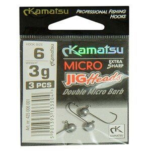 Kamatsu jigové hlavy micro jig heads double micro barb 4 g háčik v.6 3 ks